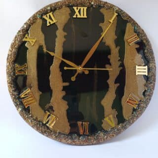 Black and Gold REsin Wall Clock