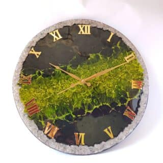 Black and Green Resin Wall Clock