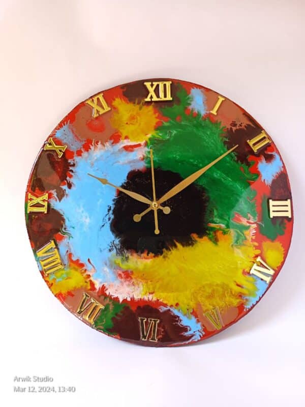 Holi Theme Resin Wall Clock