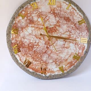 Light Brown and White Resin Wall Clock