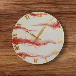 marble look resin wall clock